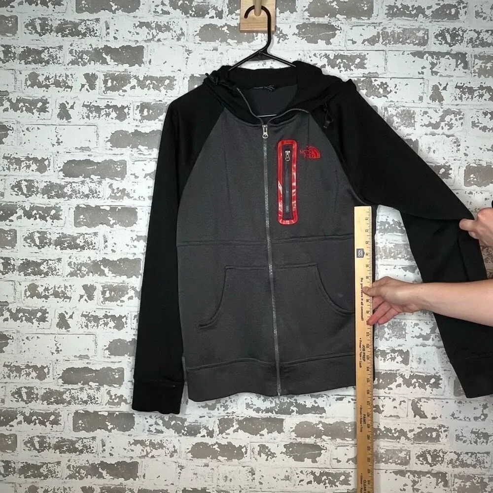 The north face | mens full zip black and gray hoodie